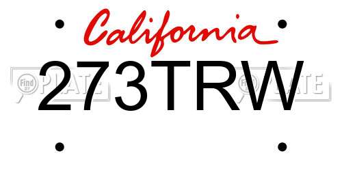 273TRW California License Plate