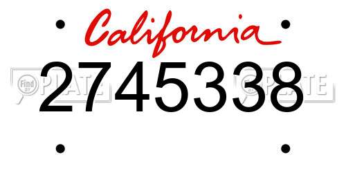 2745338 California License Plate