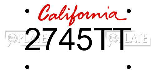 2745TT California License Plate