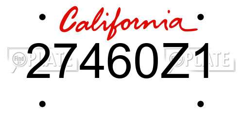 27460Z1 California License Plate