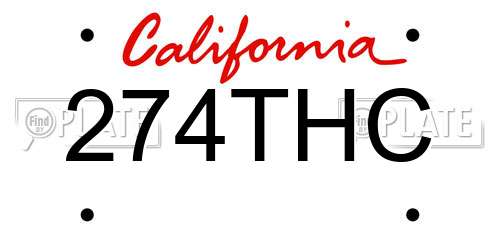 274THC California License Plate