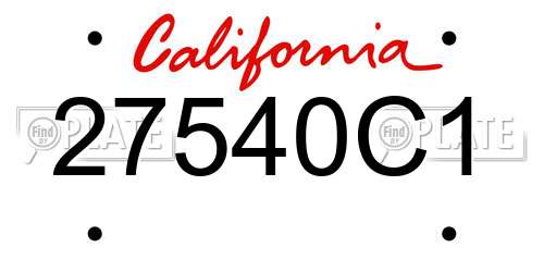 27540C1 California License Plate