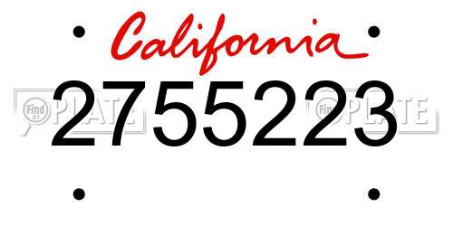 2755223 California License Plate