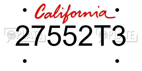 27552T3 California License Plate