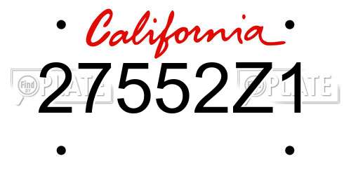 27552Z1 California License Plate