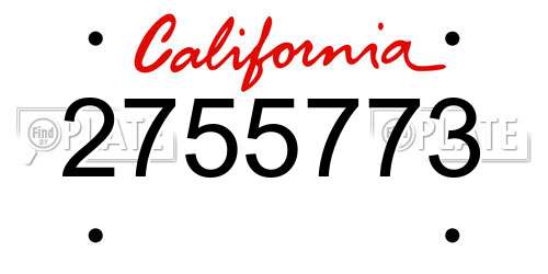 2755773 California License Plate