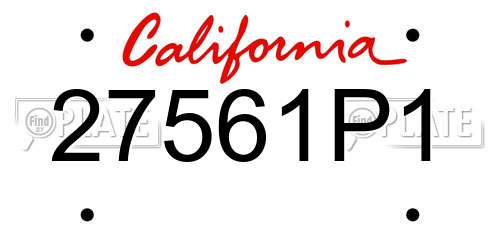27561P1 California License Plate
