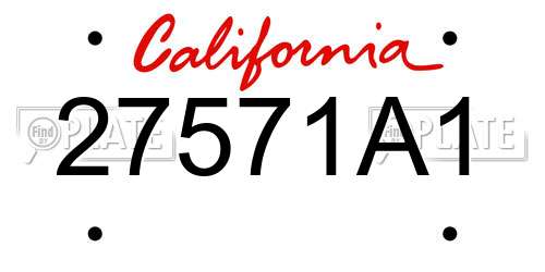 27571A1 California License Plate