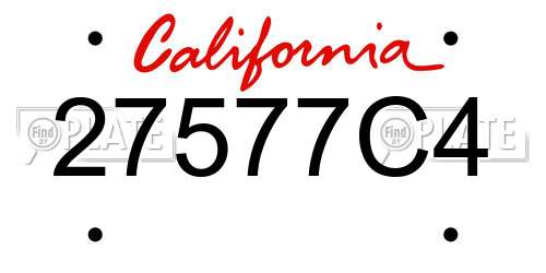 27577C4 California License Plate