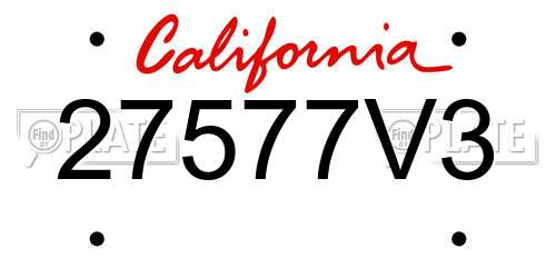 27577V3 California License Plate