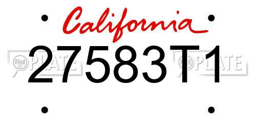 27583T1 California License Plate