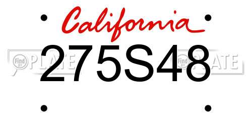 275S48 California License Plate
