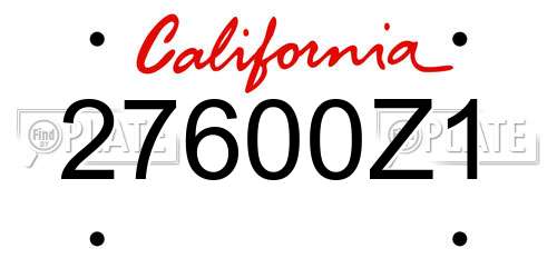 27600Z1 California License Plate
