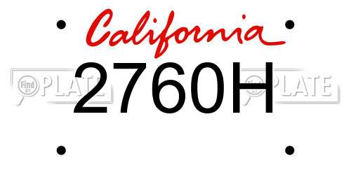 2760H California License Plate