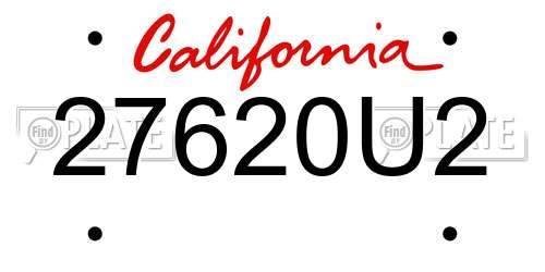 27620U2 California License Plate