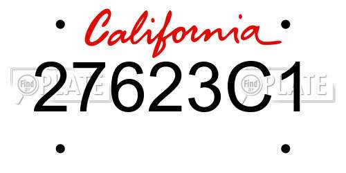27623C1 California License Plate