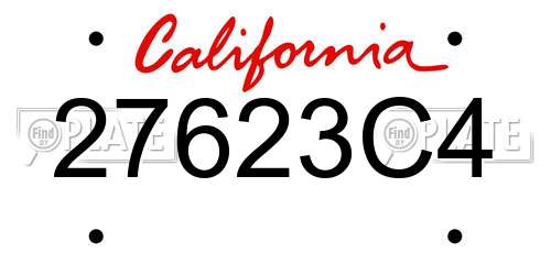 27623C4 California License Plate