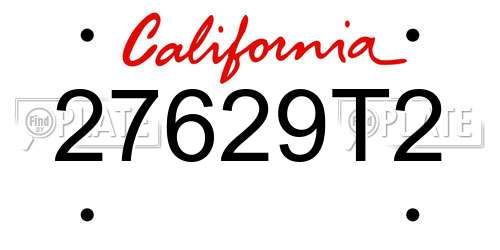 27629T2 California License Plate
