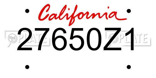 27650Z1 California License Plate