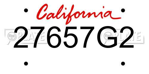 27657G2 California License Plate