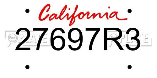 27697R3 California License Plate