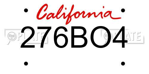 276BO4 California License Plate