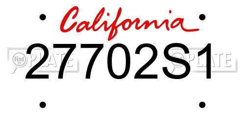 27702S1 California License Plate