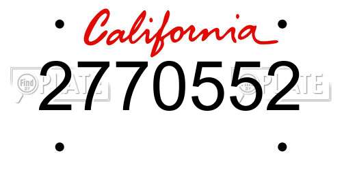 2770552 California License Plate