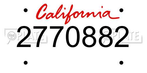 2770882 California License Plate