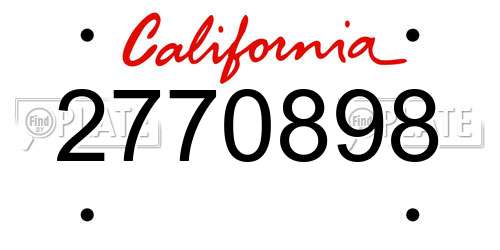 2770898 California License Plate
