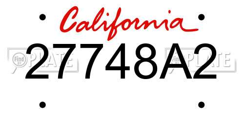 27748A2 California License Plate