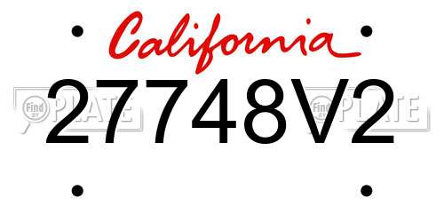 27748V2 California License Plate