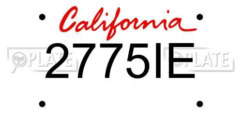 2775IE California License Plate
