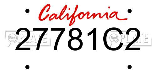27781C2 California License Plate