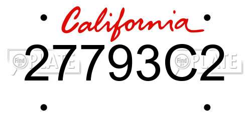 27793C2 California License Plate