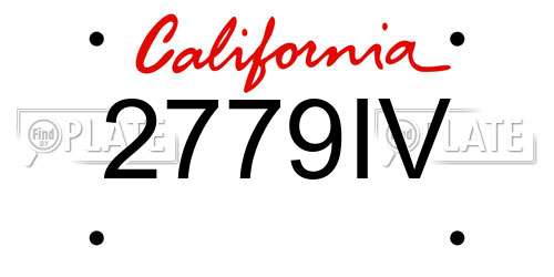 2779IV California License Plate