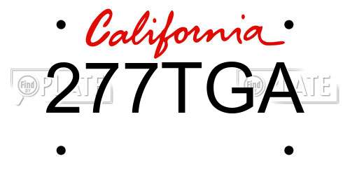 277TGA California License Plate