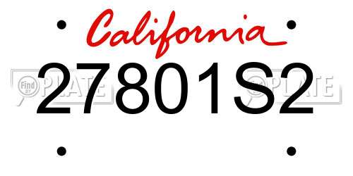27801S2 California License Plate