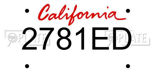 2781ED California License Plate