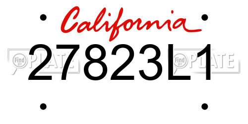 27823L1 California License Plate