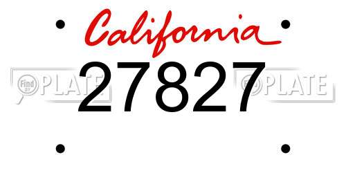 27827 California License Plate