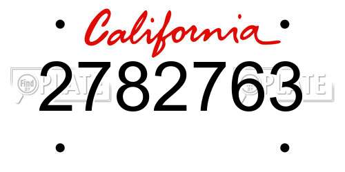 2782763 California License Plate