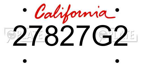27827G2 California License Plate