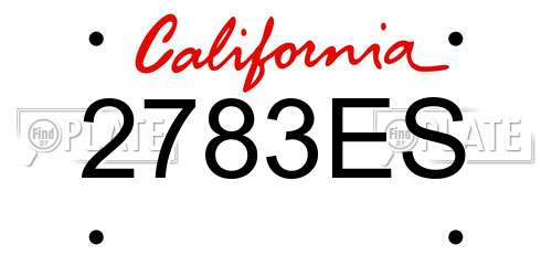 2783ES California License Plate