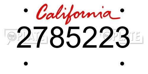 2785223 California License Plate