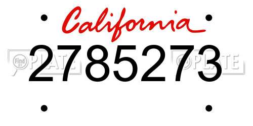 2785273 California License Plate