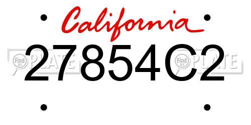 27854C2 California License Plate