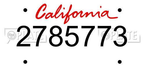 2785773 California License Plate