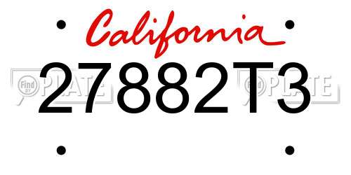 27882T3 California License Plate
