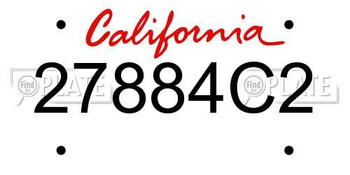 27884C2 California License Plate